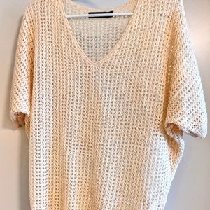 Sequin mesh fishnet blouse